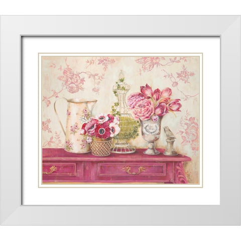 Garden Memory White Modern Wood Framed Art Print with Double Matting by Ferri, Stefania