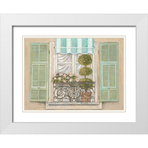 French Shutters 1 White Modern Wood Framed Art Print with Double Matting by Ferri, Stefania