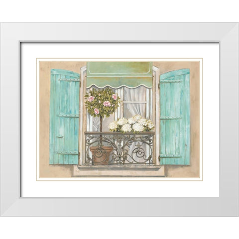 French Shutters 2 White Modern Wood Framed Art Print with Double Matting by Ferri, Stefania