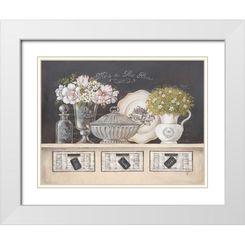 Petit Bistro White Modern Wood Framed Art Print with Double Matting by Ferri, Stefania