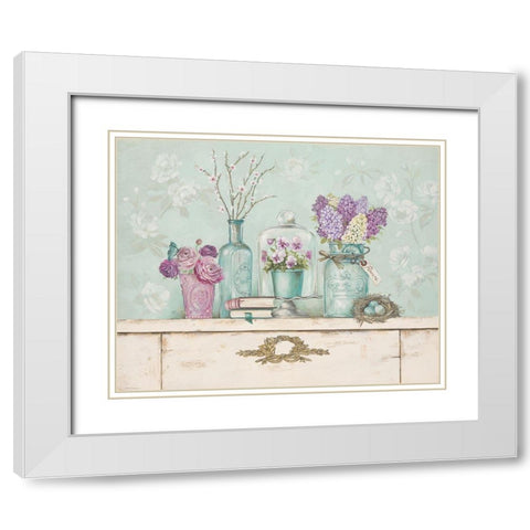 Pretty Vignette 1 White Modern Wood Framed Art Print with Double Matting by Ferri, Stefania