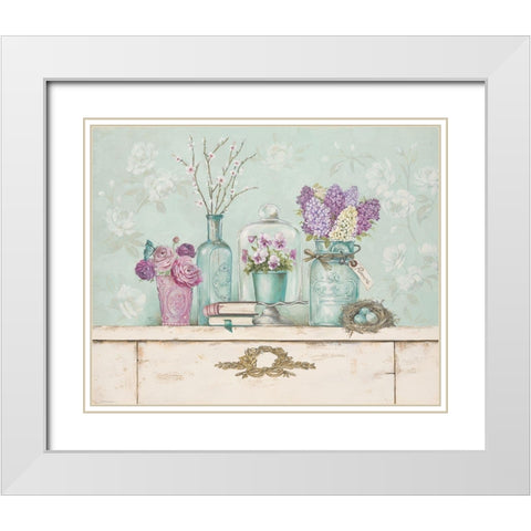 Pretty Vignette 1 White Modern Wood Framed Art Print with Double Matting by Ferri, Stefania