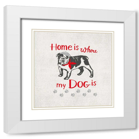 HOME Is White Modern Wood Framed Art Print with Double Matting by Ferri, Stefania