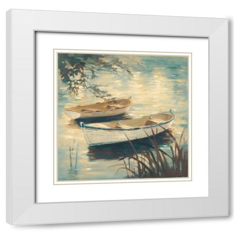 Through The Reeds White Modern Wood Framed Art Print with Double Matting by Romero, Paulo