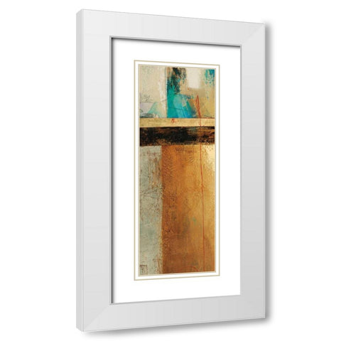 Ocaso Ochre I White Modern Wood Framed Art Print with Double Matting by Villarreal Villarreal, Gabriela