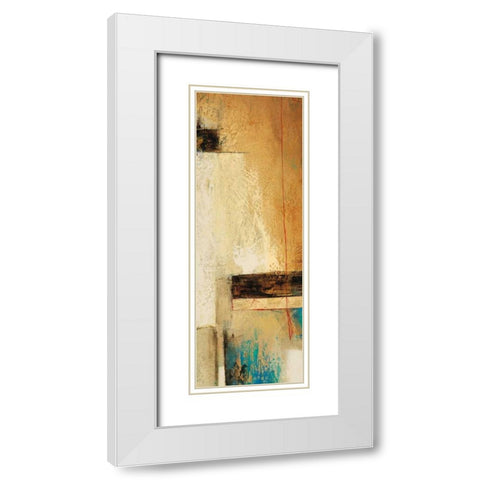 Ocaso Ochre II White Modern Wood Framed Art Print with Double Matting by Villarreal Villarreal, Gabriela
