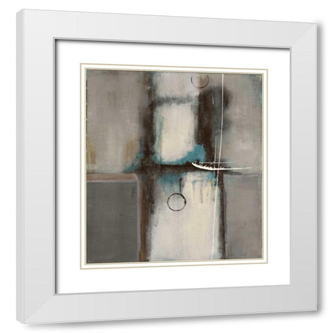 Elemental Thought Blue White Modern Wood Framed Art Print with Double Matting by Villarreal Villarreal, Gabriela