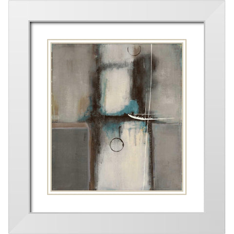 Elemental Thought Blue White Modern Wood Framed Art Print with Double Matting by Villarreal Villarreal, Gabriela