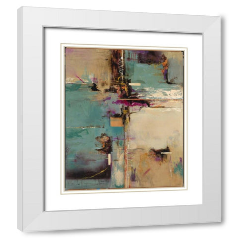 Aqua Fusion White Modern Wood Framed Art Print with Double Matting by Villarreal Villarreal, Gabriela