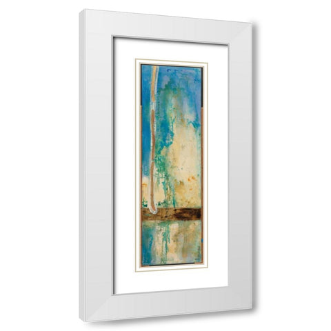 Peacock Rhythm White Modern Wood Framed Art Print with Double Matting by Villarreal Villarreal, Gabriela