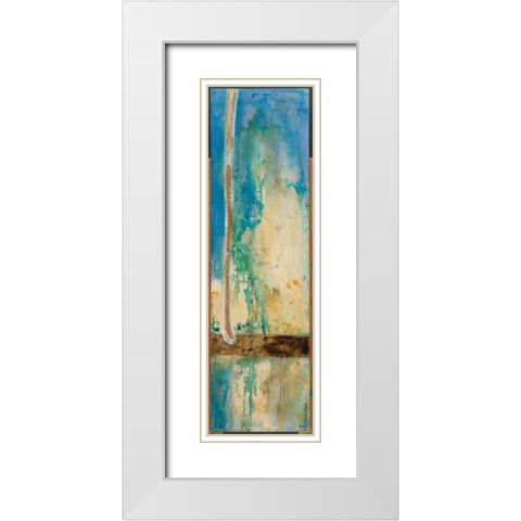 Peacock Rhythm White Modern Wood Framed Art Print with Double Matting by Villarreal Villarreal, Gabriela