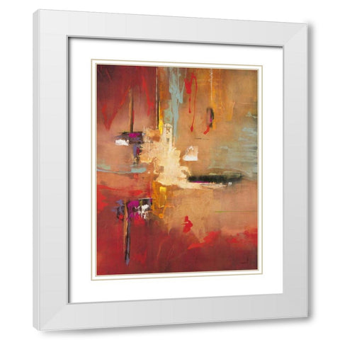 Opal Crimson White Modern Wood Framed Art Print with Double Matting by Villarreal Villarreal, Gabriela
