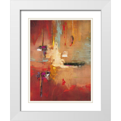 Opal Crimson White Modern Wood Framed Art Print with Double Matting by Villarreal Villarreal, Gabriela