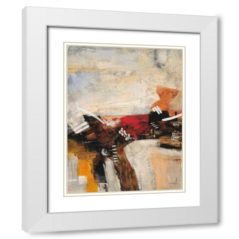 Autumn Rhythm 1 White Modern Wood Framed Art Print with Double Matting by Villarreal Villarreal, Gabriela