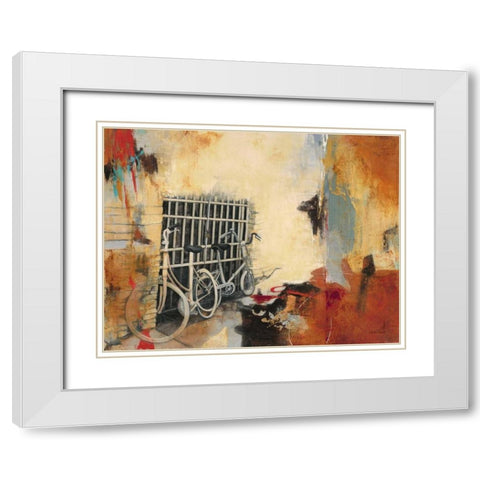 Bicycle Abstract 1 White Modern Wood Framed Art Print with Double Matting by Villarreal Villarreal, Gabriela