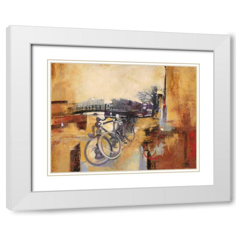 Bicycle Abstract 2 White Modern Wood Framed Art Print with Double Matting by Villarreal Villarreal, Gabriela
