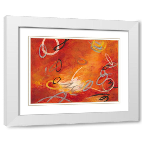 Interlocking 1 White Modern Wood Framed Art Print with Double Matting by Villarreal Villarreal, Gabriela