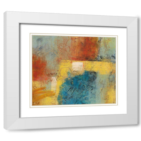 Linear Yellow 1 White Modern Wood Framed Art Print with Double Matting by Villarreal Villarreal, Gabriela