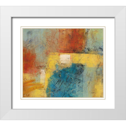 Linear Yellow 1 White Modern Wood Framed Art Print with Double Matting by Villarreal Villarreal, Gabriela
