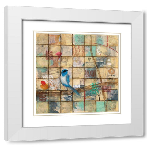 Bluebird Summer White Modern Wood Framed Art Print with Double Matting by Villarreal Villarreal, Gabriela