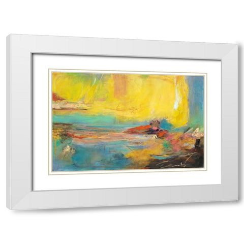 Bambalinas White Modern Wood Framed Art Print with Double Matting by Villarreal