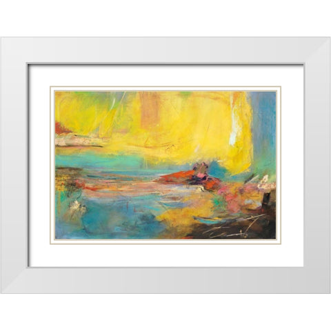 Bambalinas White Modern Wood Framed Art Print with Double Matting by Villarreal