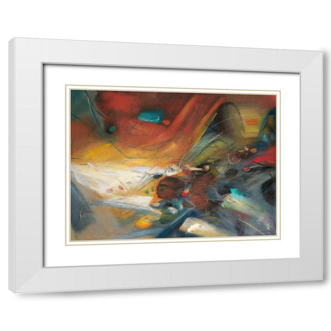 Continuo Dos White Modern Wood Framed Art Print with Double Matting by Villarreal