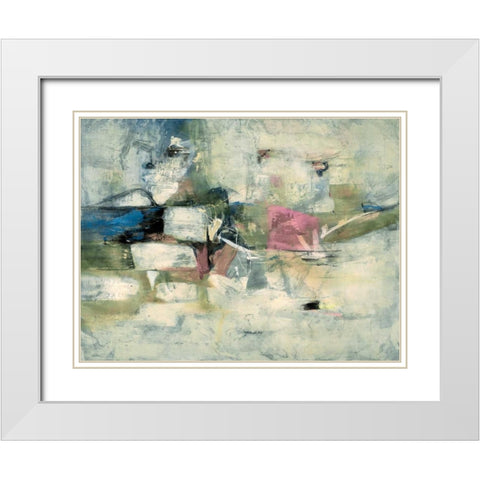 Abstract Cocktail Party 3- Pastel White Modern Wood Framed Art Print with Double Matting by Villarreal Villarreal, Gabriela