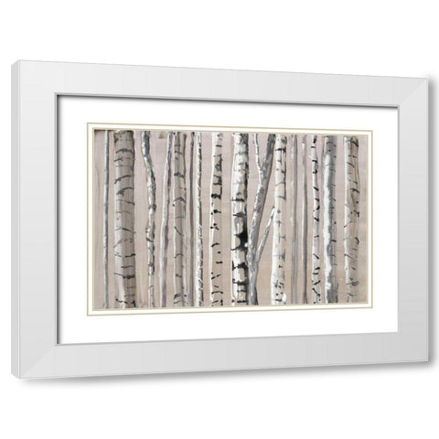 West Coast Birch White Modern Wood Framed Art Print with Double Matting by Gold, Lora
