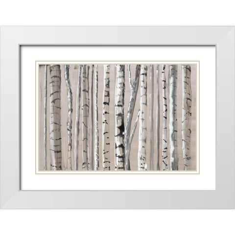 West Coast Birch White Modern Wood Framed Art Print with Double Matting by Gold, Lora