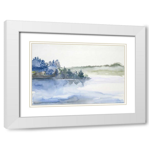 West Coast Waters White Modern Wood Framed Art Print with Double Matting by Gold, Lora