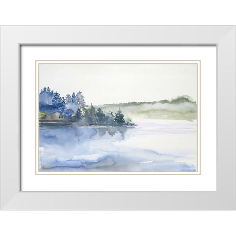 West Coast Waters White Modern Wood Framed Art Print with Double Matting by Gold, Lora