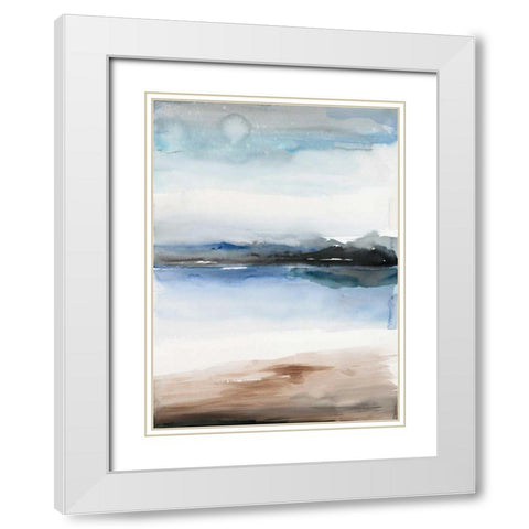 Flow 1 White Modern Wood Framed Art Print with Double Matting by Gold, Lora