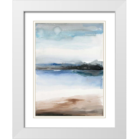 Flow 1 White Modern Wood Framed Art Print with Double Matting by Gold, Lora