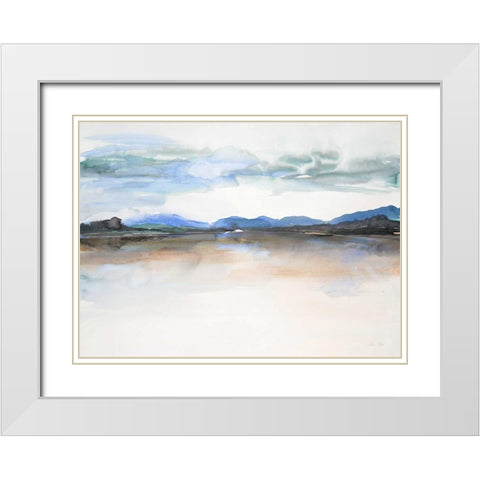 Stillness White Modern Wood Framed Art Print with Double Matting by Gold, Lora