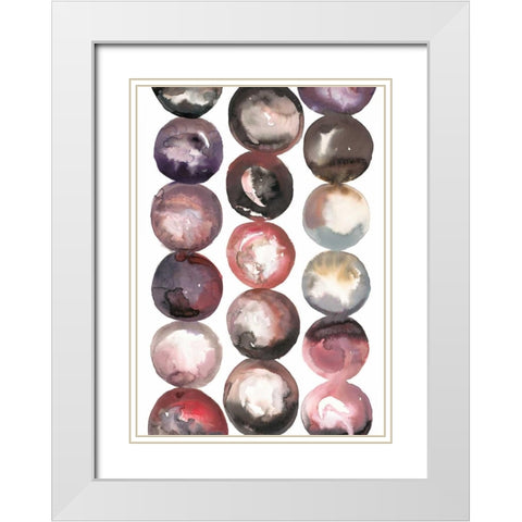 River Stones White Modern Wood Framed Art Print with Double Matting by Gold, Lora
