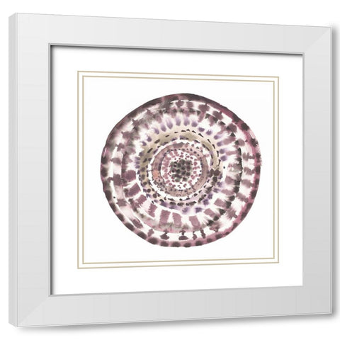 Global Mandala 1 White Modern Wood Framed Art Print with Double Matting by Gold, Lora
