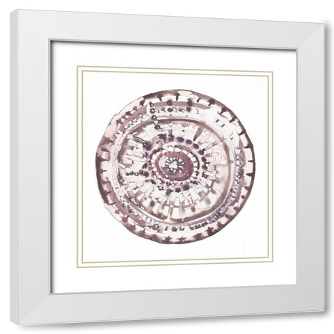 Global Mandala 2 White Modern Wood Framed Art Print with Double Matting by Gold, Lora
