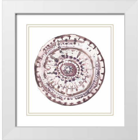 Global Mandala 2 White Modern Wood Framed Art Print with Double Matting by Gold, Lora