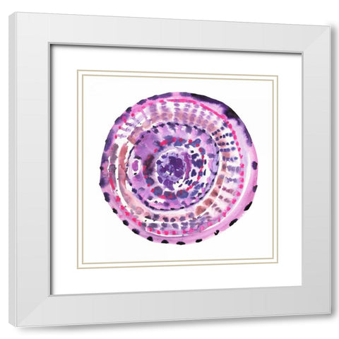 Happy Mandala 2 White Modern Wood Framed Art Print with Double Matting by Gold, Lora