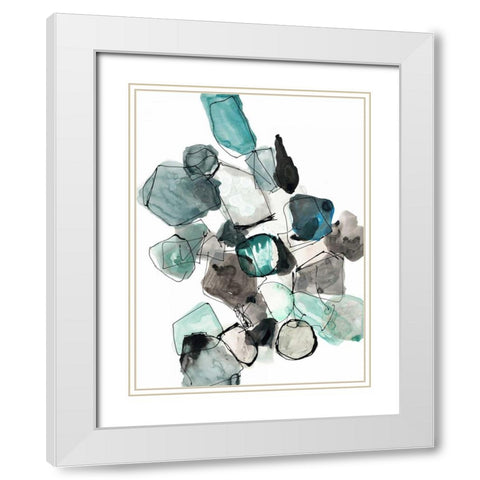 Geometric Pools White Modern Wood Framed Art Print with Double Matting by Gold, Lora