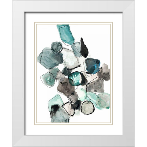 Geometric Pools White Modern Wood Framed Art Print with Double Matting by Gold, Lora