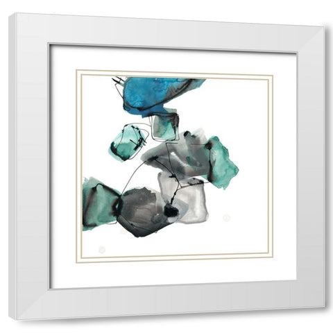 Geometric Expressions 1 White Modern Wood Framed Art Print with Double Matting by Gold, Lora