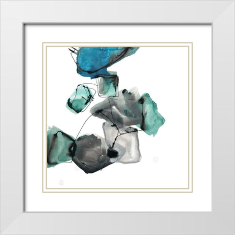 Geometric Expressions 1 White Modern Wood Framed Art Print with Double Matting by Gold, Lora