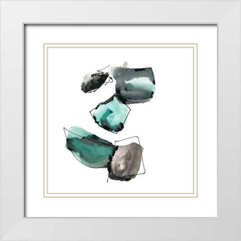 Geometric Expressions 2 White Modern Wood Framed Art Print with Double Matting by Gold, Lora