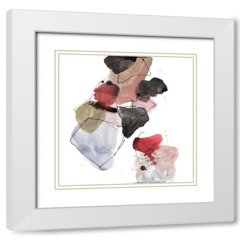 Gestural Geometrics 1 White Modern Wood Framed Art Print with Double Matting by Gold, Lora