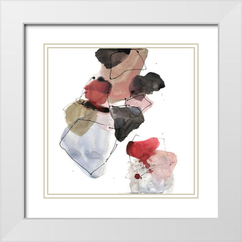 Gestural Geometrics 1 White Modern Wood Framed Art Print with Double Matting by Gold, Lora