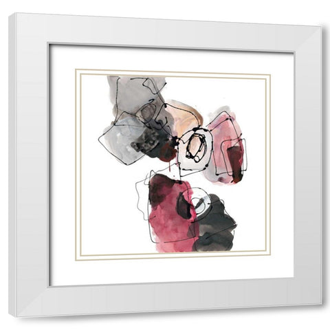 Gestural Geometrics 2 White Modern Wood Framed Art Print with Double Matting by Gold, Lora