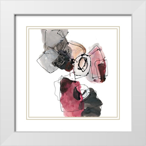 Gestural Geometrics 2 White Modern Wood Framed Art Print with Double Matting by Gold, Lora