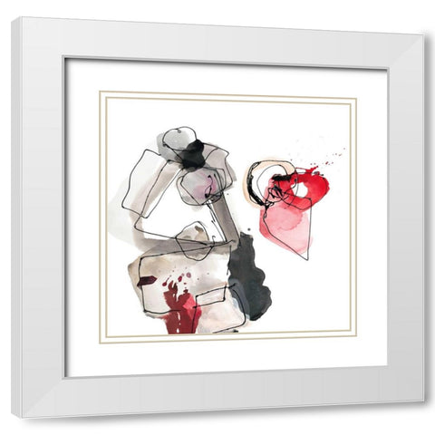 Gestural Geometrics 3 White Modern Wood Framed Art Print with Double Matting by Gold, Lora